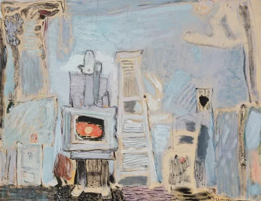 Vue de l'atelier de l'artiste